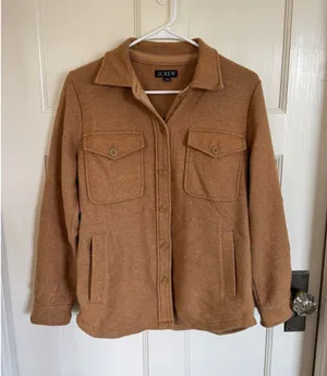 J.Crew tan wool shirt jacket size xs thumbnail 1