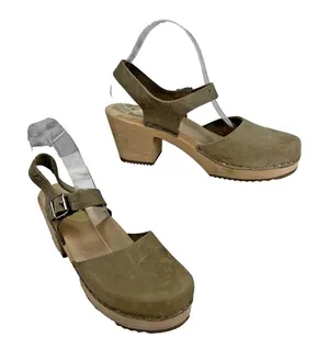 Lotta From Stockholm Highwood Mary Jane Clogs Size 41 EU 9.5 US Taupe Nubuck thumbnail 1