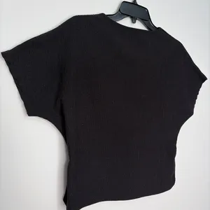 ZARA women’s Size S Black Twist Front Cut Out V Neck Top(A213)&✨ thumbnail 5