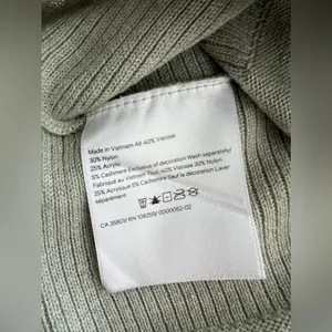 Cashlu Knit Pullover Sweater Fern Green long sleeve cashmere blend 6 thumbnail 5