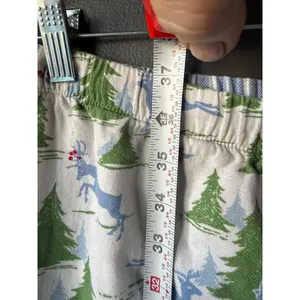 LL Bean Ladies Pajama Pants with Holiday Reindeer and Tree Print thumbnail 6