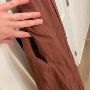 Abercrombie & Fitch Cut Out Puff Sleeve Midi Dress Brown Sz Medium thumbnail 5