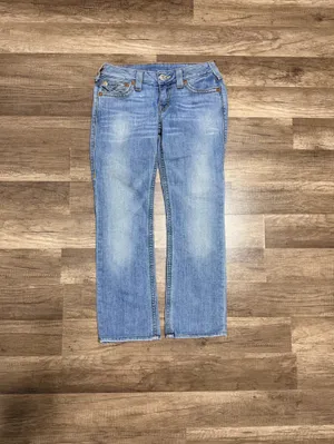 Vintage True Religion Low Rise Straight Leg Denim Jeans Womens Size 27 thumbnail 2