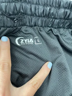 NWT ZYIA Women's Black Subtle Animal Print Athletic Shorts Sz Large Workout thumbnail 5