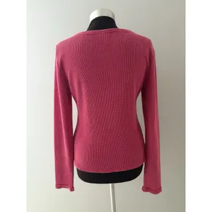 Pilcro Anthropologie Thermal Shirt Size L Pink Waffle Knit V-Neck thumbnail 3