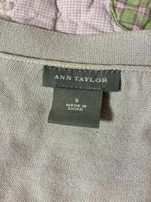 Ann Taylor Light Gray Knit Cardigan thumbnail 3