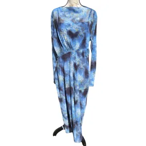 & Other Stories NWT Blue Tie Dye Pleated Mesh Midi Dress Stockholm Atelier‎ M thumbnail 3