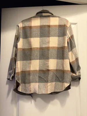 Amazon Plaid Jacket Oversized Women’s Casual Flannel Shirt Fall Coat Long Sleeve Button Down thumbnail 2