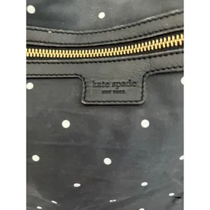 Kate Spade Black Polka Dot Nylon‎ Tote Bag Shoulder Bag Zip Pocket thumbnail 5