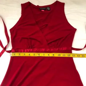 Y2K Romantic Whimsygoth Gothic Red asymmetrical handkerchief hem Fairy V-neck top shirt blouse tie back sleeveless thumbnail 6