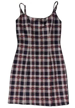 Papaya Brown plaid mini dress thumbnail 1