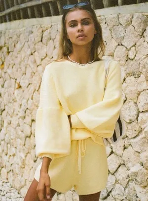 Sabo Skirt Lemondrop Knit Sweater and Shorts Set. Size Small Sweater: Medium Shorts: Small thumbnail 10