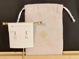 Kendra Scott 18k gold drop crystal earrings thumbnail 1