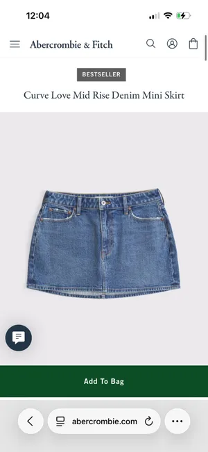 Abercrombie Curve Love Denim Skirt Mini thumbnail 4