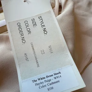 Hayley Paige Occasions One Shoulder Bridesmaid Gown Cashmere Size 22 NWT Maxi thumbnail 11