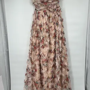 Floral Strapless Maxi Gown sheer lines lightweight thumbnail 15