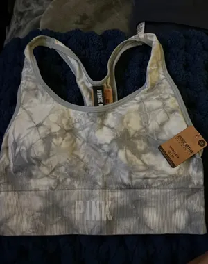 Pink active sports bra thumbnail 1
