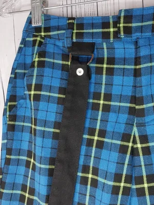 Hot Topic Blue & Green Plaid Punk 90's Alternative Suspender Pants thumbnail 5
