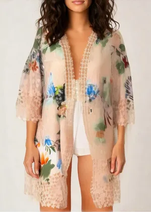 Spiaggia Dolce Floral Sheer Swim Coverup thumbnail 1