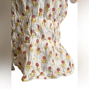 Madewell Sophia short - sleeve Top in wild calendula block print thumbnail 7