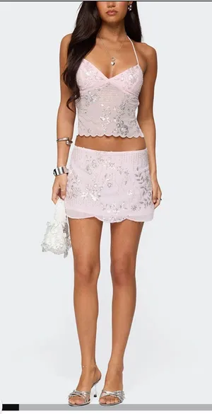 Edikted Sequin Skirt  thumbnail 1