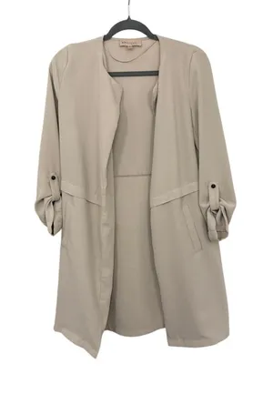 PHILOSOPHY Tan Open Front Lightweight Casual Trench Duster Jacket Size XS thumbnail 1