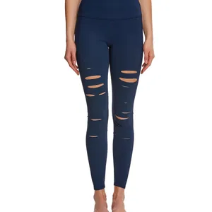 Alo Blue Ripped Warrior High Rise Yoga Leggings‎ thumbnail 5