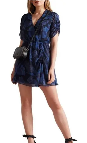 Ted Baker London‎ Julea Floral Mini XL Navy Dress thumbnail 1