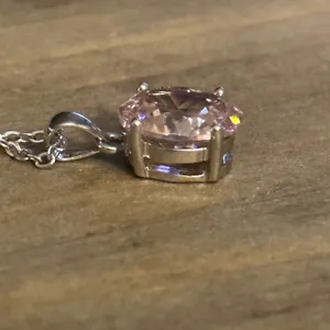 Pink CZ Pendant Necklace thumbnail 5
