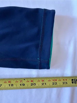 lululemon athletica Girls' Navy Capri Leggings with Teal Trim thumbnail 3