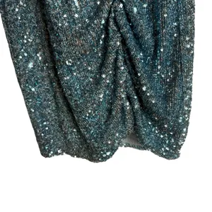 Show Me Your MuMu Party Hop Blue Sequined Long Sleeve Ruched Mini Dress Size M thumbnail 11
