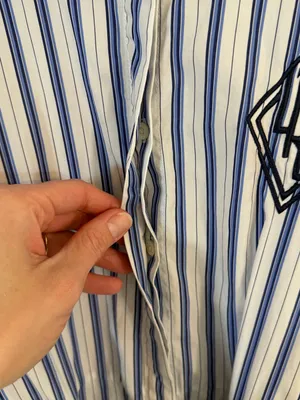 Lauren Ralph Lauren Cotton Striped Tie Front Monogram Shirt Dress Size 10 thumbnail 4