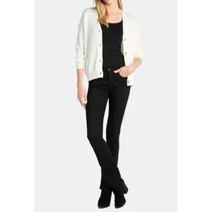 Time and Tru Womens Cardigan Size S (4-6) White Cotton Boyfriend Cozy Button thumbnail 4