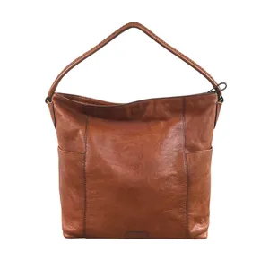 FOSSIL Jori Cow Leather Hobo Bag Exterior Pockets Brown Office Everyday Timeless thumbnail 2