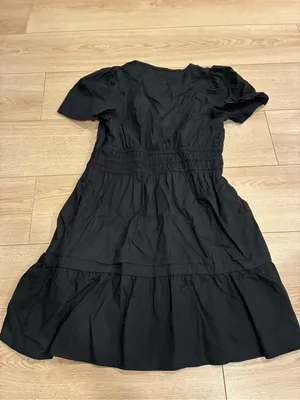 Quince Women’s Organic Cotton Poplin Tiered Mini Dress Black Size M thumbnail 9