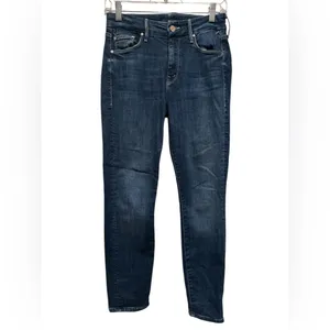 Mother The Looker Crop On The Edge Wash Blue Minimalist Jeans 25 thumbnail 4