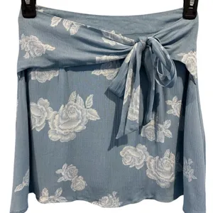 NWT Sadie & Sage Light Blue Faux Wrap Skirt thumbnail 3
