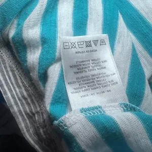 Anthropologie Feather Bone sz M knit top T Shirt Turquoise Striped casual Beach‎ thumbnail 7