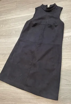 Astr Black Sleeveless Mock Neck A-Line Dress Skirt thumbnail 1