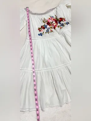Free People White Off-Shoulder Embroidered Mini Dress Size XS thumbnail 14