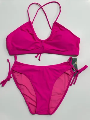Blooming Jelly Women's Hot Pink Strappy Bikini Set by thumbnail 1