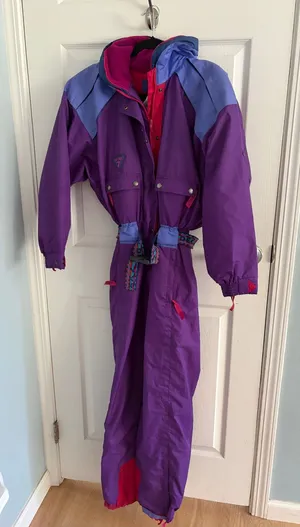 Degre 7 Vintage Ski Suit 80s retro size 6 hooded balaclava thumbnail 1