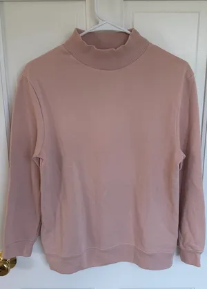 Varley‎ Pink Open Back Mock Neck Sweatshirt Pullover Size Small thumbnail 1