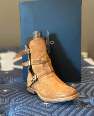 Tan, Suede Zarek Moto Boot, Size 37 thumbnail 6