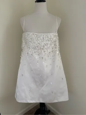 NWT Retrofete Cornelia Crystal Embellished White Mini Short Dress Sz XL thumbnail 5