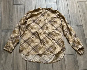 Lauren Ralph Lauren Tan and Brown Plaid Button Down Shirt thumbnail 1
