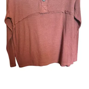 BKE Buckle Tunic Top Womens XL Orange Boho Button Detail Stretch Blouse thumbnail 4