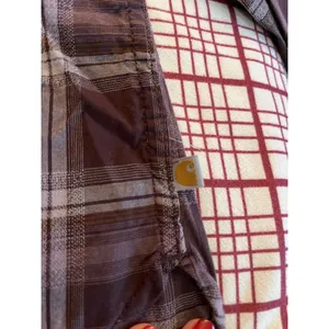 WOMENS CARHARTT PURPLE PLAID LONG SLEEVE SHIRT Large 12 14 thumbnail 3