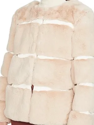 Anthropologie Keepsake the Label Ariel Faux Fur Coat Jacket in Crème Sz Med thumbnail 6