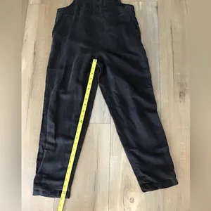 Aerie Werk Play Twill Denim Wide Leg Overalls Black Womens Size XS‎ thumbnail 5
